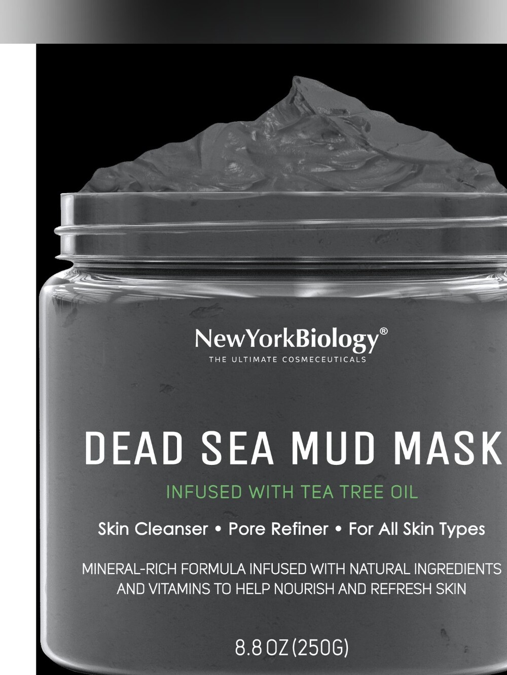 Dead Sea Mud Mask with Tea Tree for Face & Body, Pore Reducer for Oily Skin